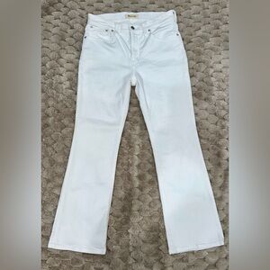 Madewell Kick Crop Flare Jeans White Size 28 Mid Rise Clean Hem